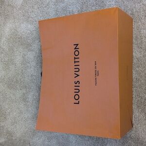 Louis Vuitton Orange Shopping Tote Gift Bag XL Large